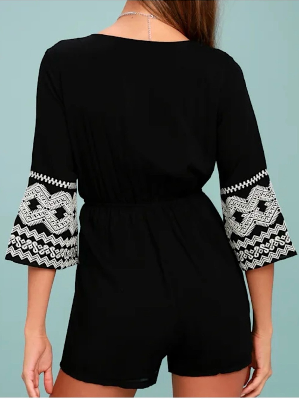 Lulus Kailua Black and White Embroidered Romper - Picture 2 of 8